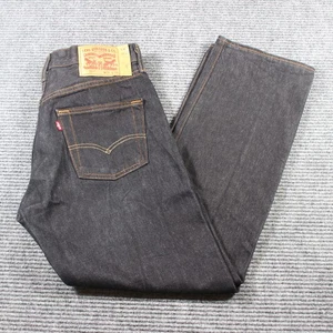Levi’s 501 Button Fly Jeans W31 L30 Men’s Dark Raw Denim Straight Leg - Picture 1 of 10