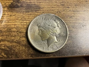 1921 Argento Pace Dollaro Altorilievo Con Leggera Tonificazione BELLA MONETA in Airtime - Foto 1 di 12