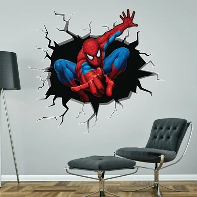 KAPOW BOOM GRAPHICS PEGATINA DE PARED SPIDERMAN 3D Comic Arte Calcomanía Arte Niños Dormitorio