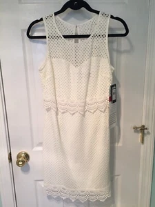Nuevo Nuevo con etiquetas Vestido Vaina Guess Para Mujer Blanco Marfil Encaje Popover Talla 6 - Imagen 1 de 4