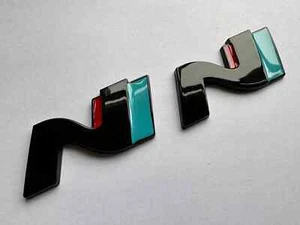 2x Selbstklebende Glanz Schwarz Rot Blau N Auto Plaketten für Hyundai i30N Kona i20 - Bild 1 von 1