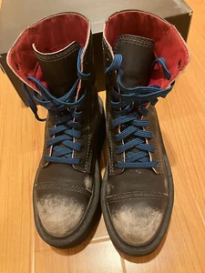 Pre-owned Diesel D-Cage Black Boots Blue shoestrings Women Size 6 - Picture 1 of 12