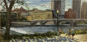 Sunday Afternoon In Grand Rapids Original Oil Painting - Picture 1 of 1