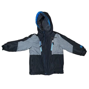 ZERO XPOSUR KLEINER SCHWARZER & GRAUER WINTERMANTEL FÜR JUNGEN MIT KAPUZE GR. 5/6 - Bild 1 von 5