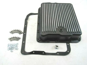 Aluminum GM 700R4 / 4L60 Finned Transmission Oil Pan Black E45303BK - Picture 1 of 3