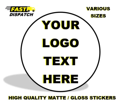 LABEL WARRIORS PERSONALISED ROUND PRINTED STICKERS CUSTOM LOGO LABELS BUSINESS GLOSS / MATTE
