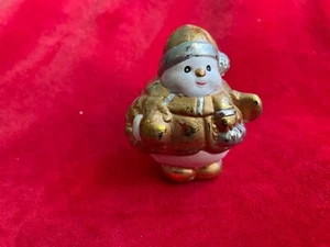 Christmas Gold Trimmed Snowman Figurine - Picture 1 of 9