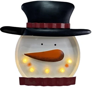Muñeco de Nieve Navidad Vacaciones Iluminar Carpa Metal Lata Casa Decoración Estudio Festivo - Imagen 1 de 15
