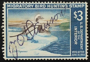 U.S. Used Stamp Scott #RW34 $3 Federal Duck Hunting. VF Appearing (crease). - Picture 1 of 2