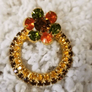 Vintage Rhinestone Brooch Pin - Picture 1 of 7