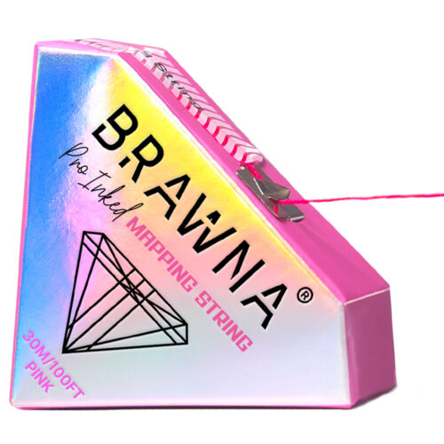 BRAWNA 30M Pre-Inked Eyebrow Mapping String | Microblading Supplies I Pink
