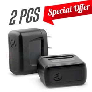 Lot of 2 NEW Original Motorola USB Wall Charger Adapter for Moto G E Droid Defy - Picture 1 of 8