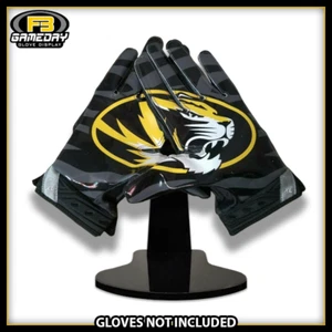 ¡Exhibición de guantes receptores de fútbol americano con soporte para guantes de los Tigres de Missouri! SEC - Imagen 1 de 10