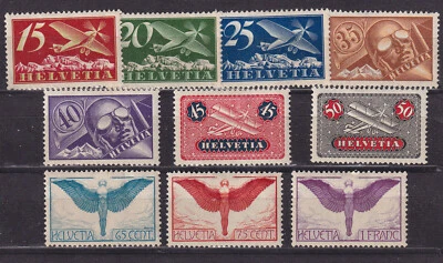 (switzerland)1923/5 Sc C3/12 air,set of ten,MH    w742 - Image 1 of 2