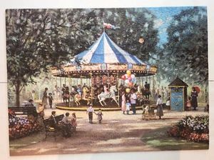 Children's Carousel - 1000 Piece Puzzle Vintage Scene Balloons Horses Flowers - Picture 1 of 9