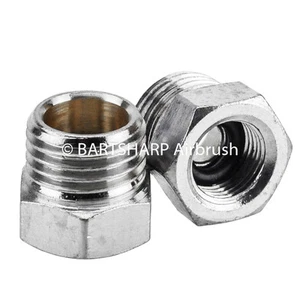 2 x Airbrush Luftschlauch Adapter G1/8thBSP Buchse-G1/4BSP Stecker Airbrush Adapter - Bild 1 von 1