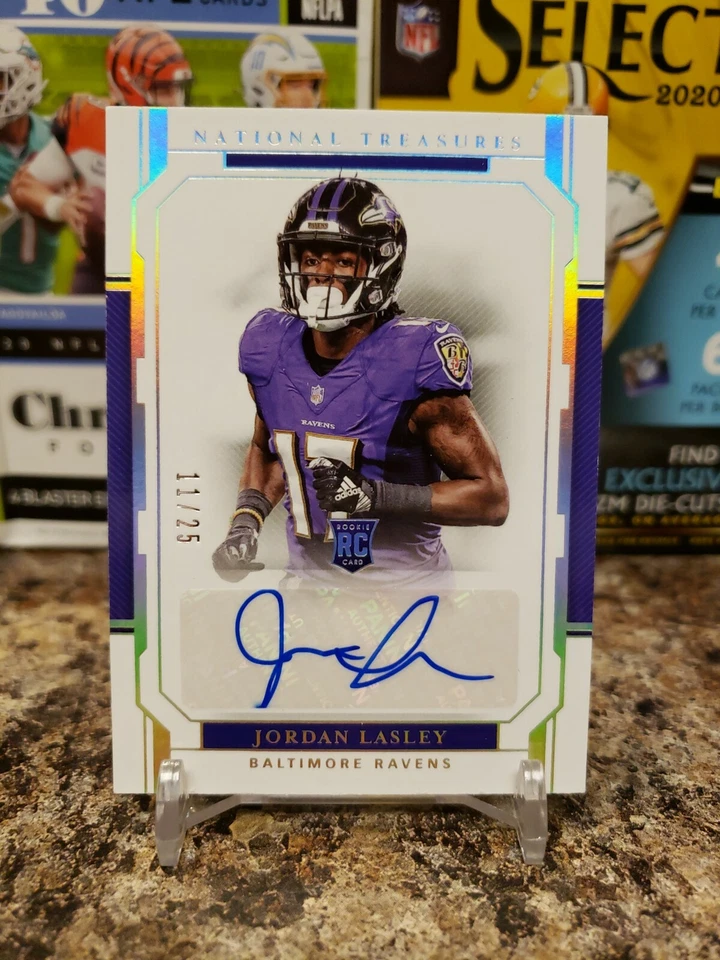 🔥JORDAN LASLEY RARE NATIONAL TREASURES RC HOLO AUTO /25 UCLA RAVENS RAIDERS🔥 - Image 1 of 3