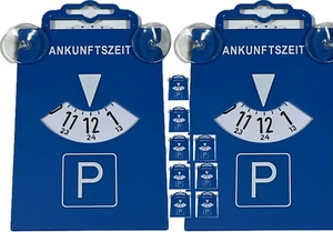 10X Parkscheibe mit Saugnapf / Sauger aus Kunststoff Blau gem. StVZO Parkplatz - Bild 1 von 2