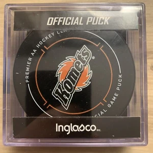 FORT WAYNE KOMETS ECHL Official Game Hockey Puck InGlasCo Black & White Reverse - Picture 1 of 6
