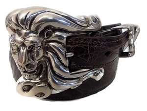 AL BERES 1" LEO DER LÖWE 3-TEILIGES SCHNALLENSET IN .925 STERLINGSILBER USA #AB114S - Bild 1 von 6