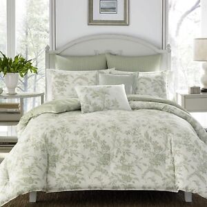 Laura Ashley Home - King Size Comforter Set, Reversible Cotton Bedding, Inclu...