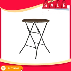 Mainstays 31" Round High-Top Folding Table, Walnut - Picture 1 of 6