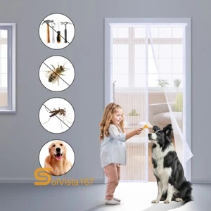 Magnetic Screen Door Heavy Duty Hands-Free Mosquito Mesh Anti Bugs Fly Curtain - Picture 1 of 17