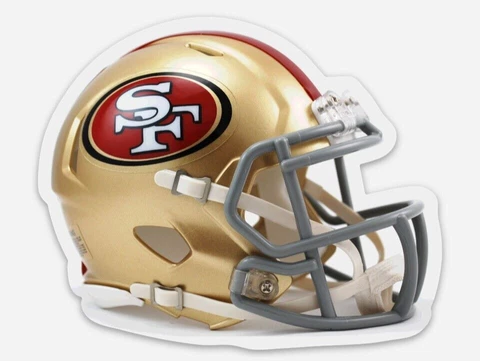 San Francisco 49ers (MAGNET) Classic Football Helmet w/ 49er Logo Die-cut Cover