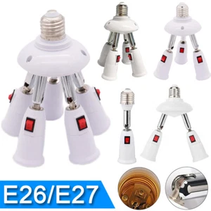 E26 E27 Light Socket Splitter Adapter LED Bulb Converter Base Holder 360 Degrees - Picture 1 of 29