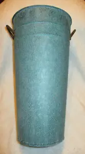 Large Metal Vase Like Container~Handles~Teal Color~13 1/8" Tall - Picture 1 of 17