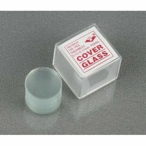 PEARL 100pc Pre-Cleaned 18mm Diameter Round Microscope Glass Slides Coverslips
