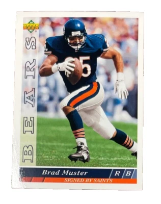 1993 UPPER DECK CARD # 284 Brad Muster - Chicago Bears - Image 1 of 2