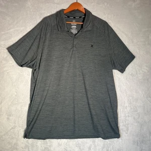 Hurley Polo Mens XXL Gray Short Sleeve Shirt Athletic Golf Stretch 3 Button - Picture 1 of 6