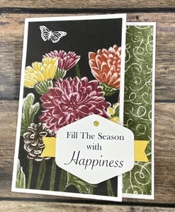 Stampin Up Card Kit Fun Fold Blessings Fill The Season w/Happiness ~ 4 Cards - Picture 1 of 3