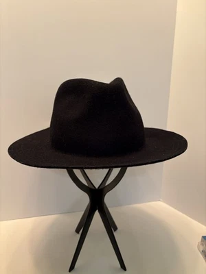 Olive & Pique Wool Hat Rancher Boho Hippie Festival Black Western Cowgirl Cabin - Image 1 of 4