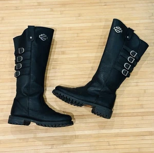 Harley Davidson Stiefel Damen 8,5 M schwarz 15" hoch Josi Leder Motorrad D87038 - Bild 1 von 13