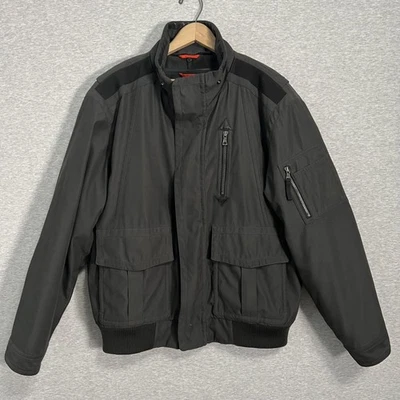 Marc New York Andrew Marc Jacket Mens XL Gray Twill Bomber Zip Out Liner Quilted - Image 1 of 4
