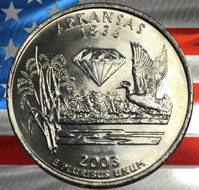 2003 D Arkansas State Quarter Circulated US Mint Collectible 💎 - Image 1 of 4