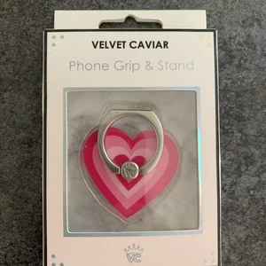 Velvet Caviar Phone Grip & Stand - Pink Heart Design NIB - Picture 1 of 2