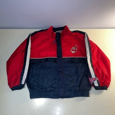 vintage Cleveland Indians windbreaker jacket Youth 7 guardians Chief Wahoo - Image 1 of 4