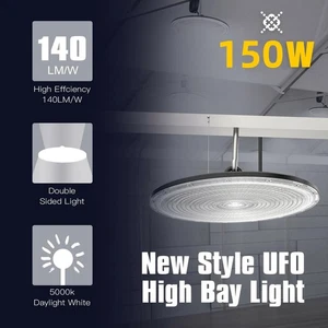 150W UFO Commercial Warehouse Lighting Fixture for Workshop Garage Factory IP65 - Picture 1 of 15