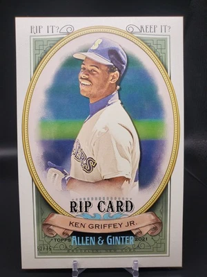 2021 Topps Allen & Ginter Ken Griffey Jr Triple Rip Card /75 Seattle Mariners - Image 1 of 2