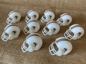 10er Set Miniatur Miami Dolphins Football Helme Party Gastgeschenke Dekoration - Bild 1 von 5