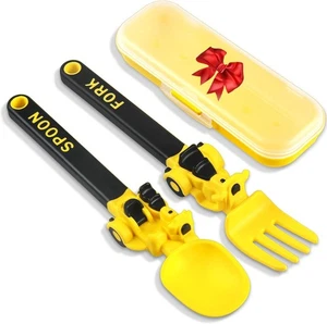 Utensilios de construcción para niños pequeños - Tenedores y cucharas para niños pequeños - 1 pieza, amarillo  - Imagen 1 de 9