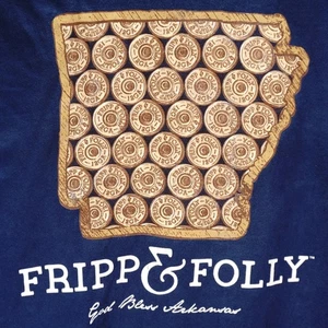 FRIPP & FOLLY T SHIRT TEE BLAU TASCHE PATRONEN GOD BLESS ARKANSAS HERREN M - Bild 1 von 6