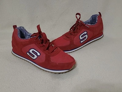 Skechers 151 Leather Memory Foam Athletic Shoes Burgundy/Red- Women's  9M-New - Image 1 of 4