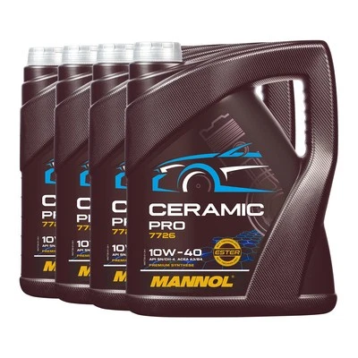 Aceite de motor MANNOL 7726 CERAMIC PRO SAE 10W-40 ACEA A3/B4, VW 505 00, 4x5 litros