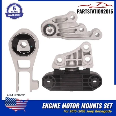 3Pcs Fits Jeep Renegade 1.4L 2015-2018 Transmission Engine Motor Mounts Set - Image 1 of 4