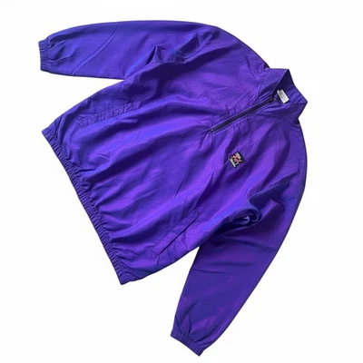 Vintage Surf Style Iridescent Chameleon Windbreaker Jacket Purple Blue - Image 1 of 3