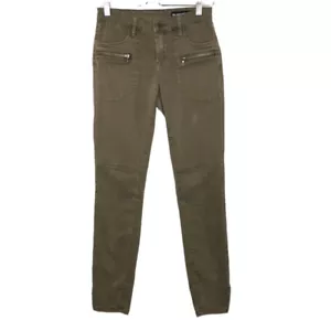 BLANK NYC Hose Damen Allzweck geschnitten Knöchel dünn geschlitzt Saum Reißverschluss Tasche grün 26 - Bild 1 von 8